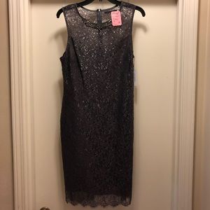 Velvet by Graham and Spencer Gray Lace Dress - L